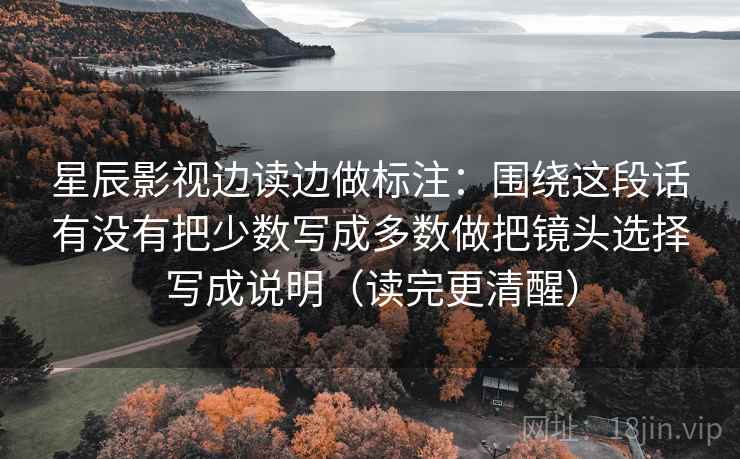 星辰影视边读边做标注：围绕这段话有没有把少数写成多数做把镜头选择写成说明（读完更清醒）