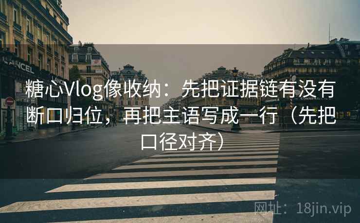 糖心Vlog像收纳：先把证据链有没有断口归位，再把主语写成一行（先把口径对齐）
